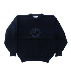 Burberry Vintage Navy Embroidered Logo Sweater